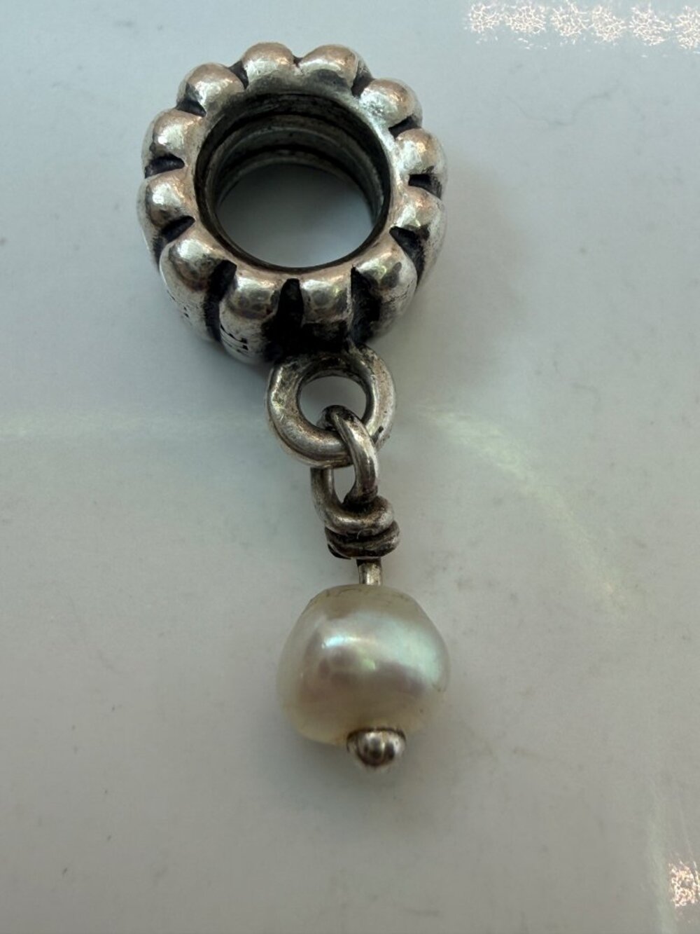 Pandora Retired June Birthstone Pearl Dangle Charm 790132P